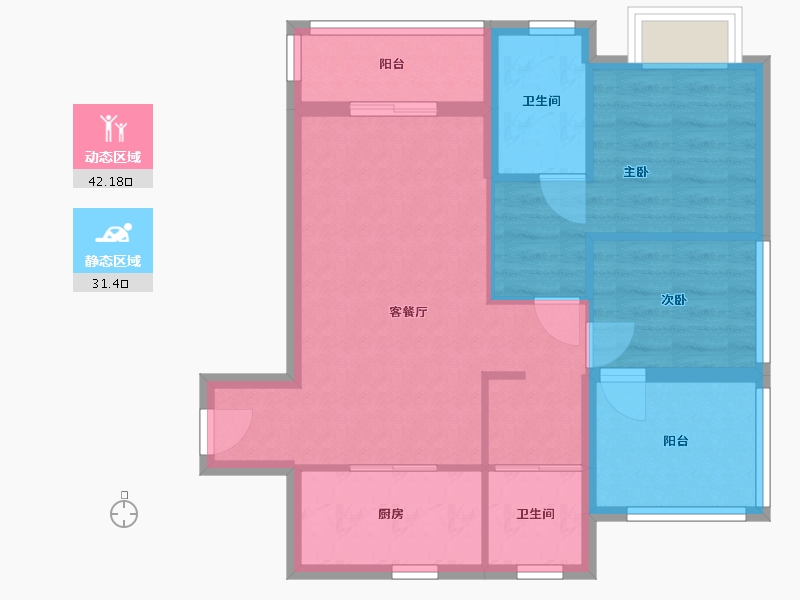 广东省-深圳市-勤诚达正大城-68.80-户型库-动静分区