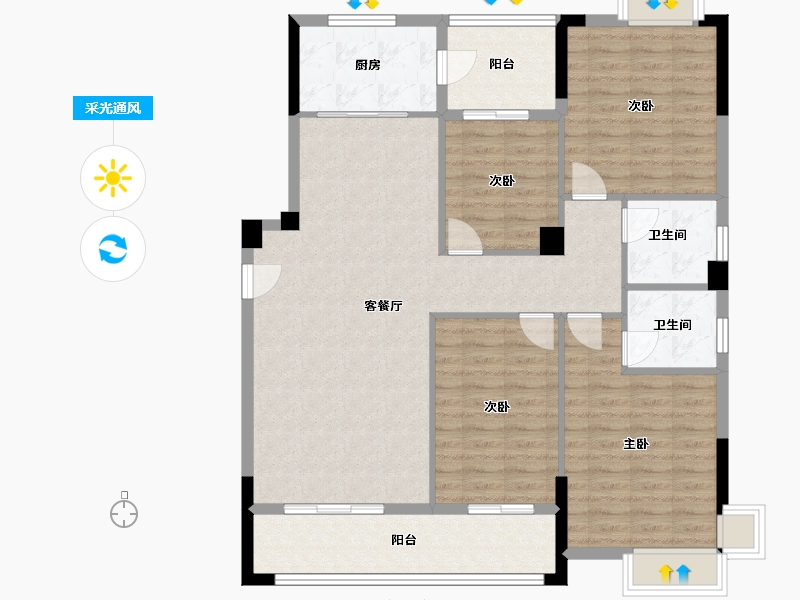 湖北省-随州市-新厉山-120.00-户型库-采光通风