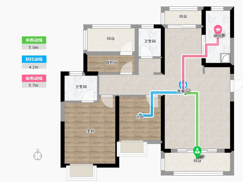 湖南省-岳阳市-中建嘉和城-90.62-户型库-动静线