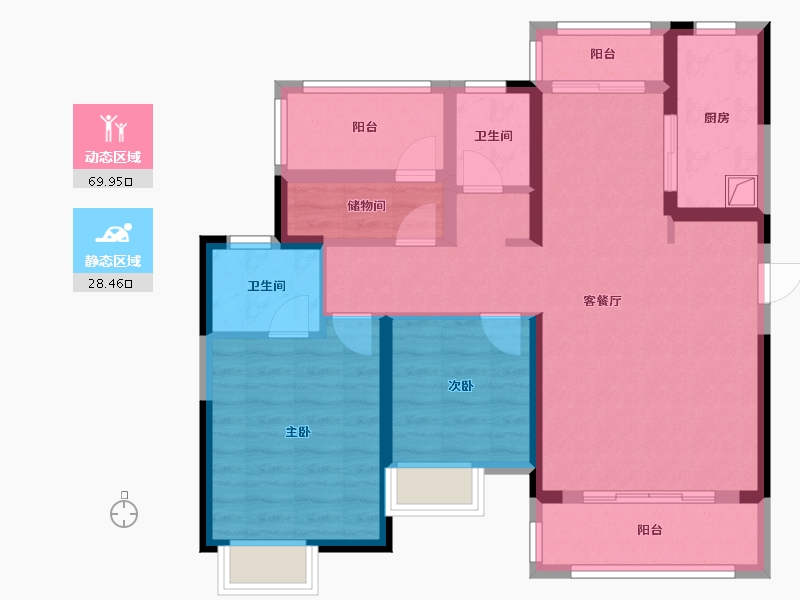 湖南省-岳阳市-中建嘉和城-90.62-户型库-动静分区