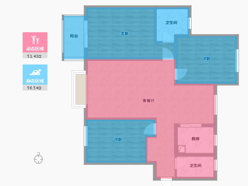 河北省-石家庄市-玉村馨苑-120.00-户型库-动静分区