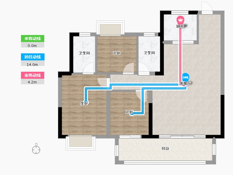 湖北省-宜昌市-万科宜翠锦城-94.00-户型库-动静线