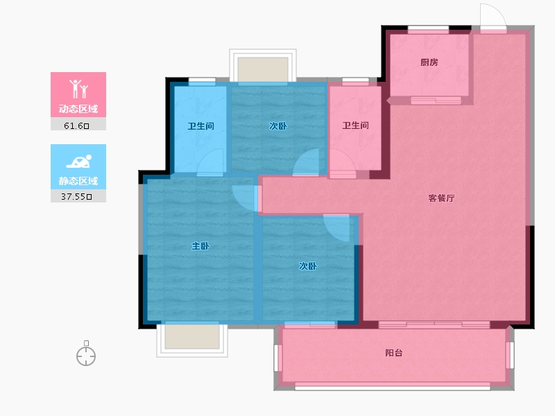 湖北省-宜昌市-万科宜翠锦城-94.00-户型库-动静分区