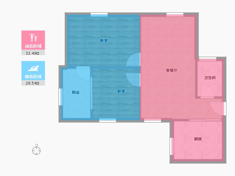 浙江省-宁波市-联丰北区-53.58-户型库-动静分区