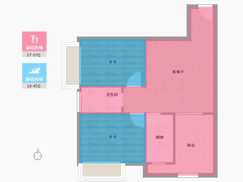 广东省-惠州市-卓越东部蔚蓝海岸-50.76-户型库-动静分区