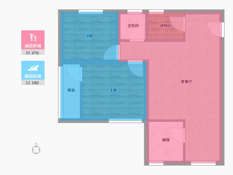 广东省-深圳市-罗湖区翠华花园-51.29-户型库-动静分区