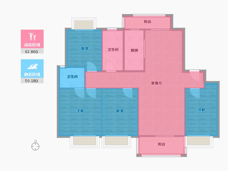 江西省-赣州市-九里蓝湾-103.20-户型库-动静分区