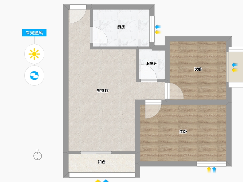 广东省-深圳市-罗湖区翠华花园-50.01-户型库-采光通风