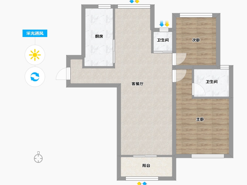 上海-上海市-永康城浦欣苑-70.00-户型库-采光通风