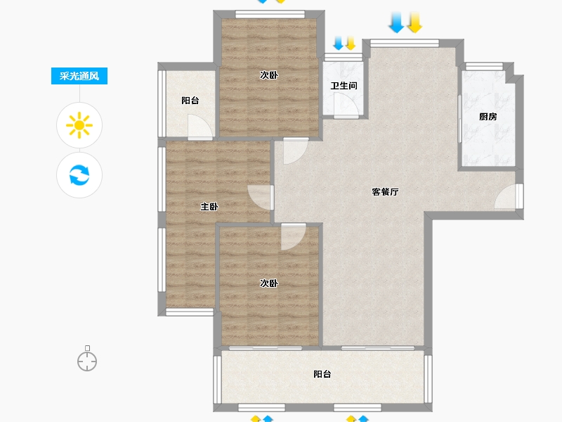 浙江省-绍兴市-永成天卸湾-97.40-户型库-采光通风