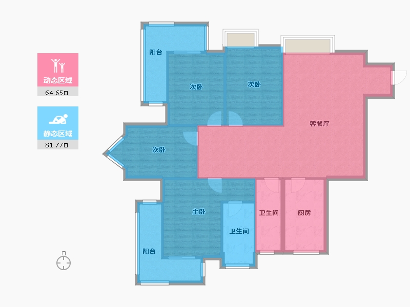 广西壮族自治区-南宁市-百色大厦-T1-160.00-户型库-动静分区