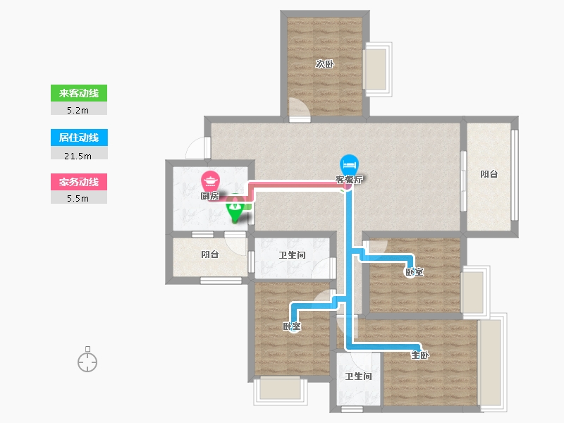 贵州省-遵义市-锦绣东城-106.40-户型库-动静线