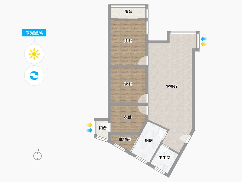 天津-天津市-华厦富裕广场-82.23-户型库-采光通风