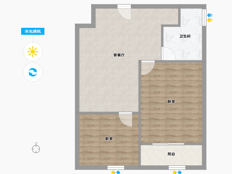 浙江省-宁波市-永佳苑-62.48-户型库-采光通风