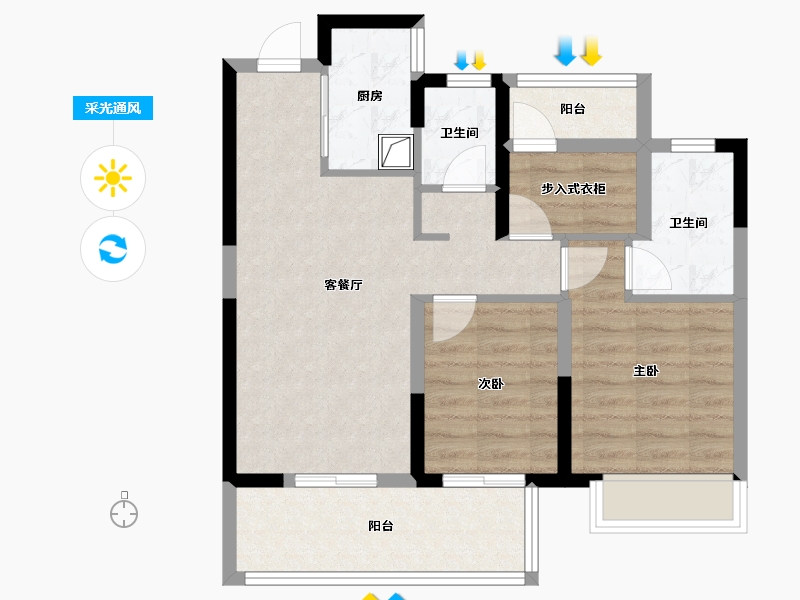 河南省-郑州市-保利天汇-99.20-户型库-采光通风