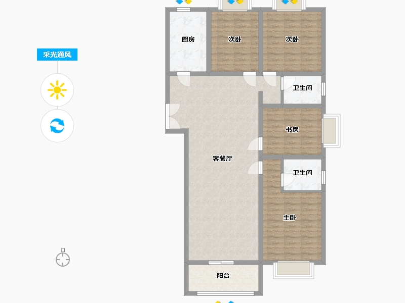 河南省-平顶山市-建安铭苑-118.94-户型库-采光通风