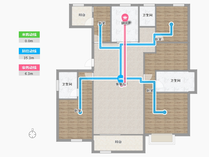 浙江省-宁波市-白金湾-146.86-户型库-动静线