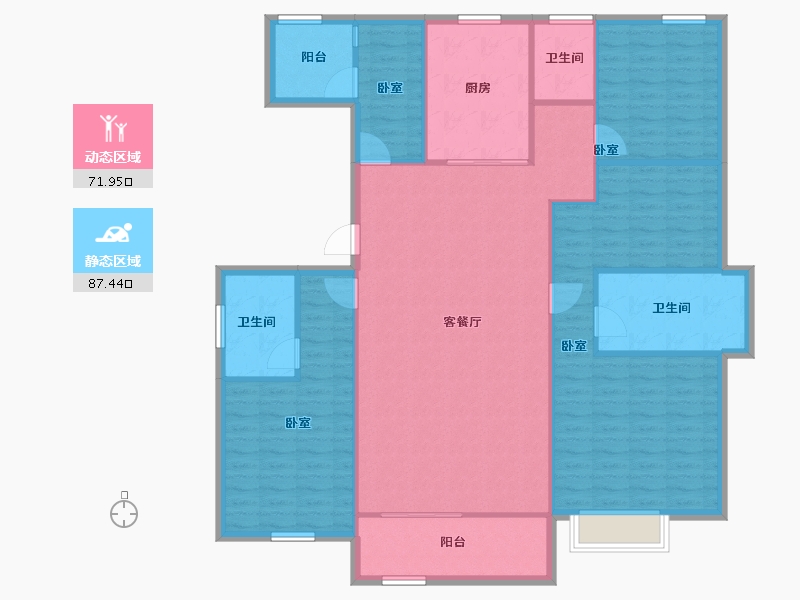 浙江省-宁波市-白金湾-146.86-户型库-动静分区