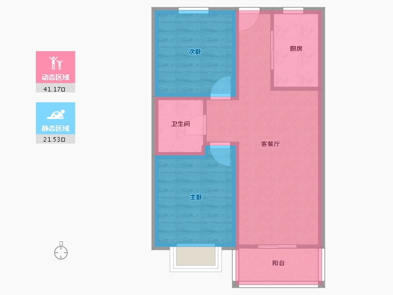 山东省-青岛市-西海景苑-55.44-户型库-动静分区