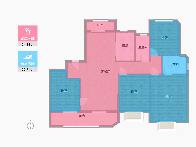 浙江省-台州市-靖江壹号-113.46-户型库-动静分区