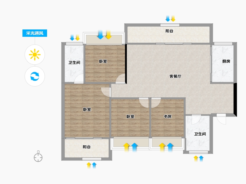 广西壮族自治区-南宁市-光明城市-115.77-户型库-采光通风