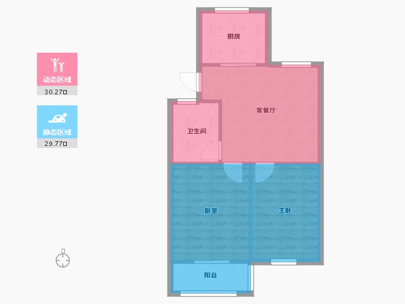 浙江省-绍兴市-滨河嘉苑-54.38-户型库-动静分区