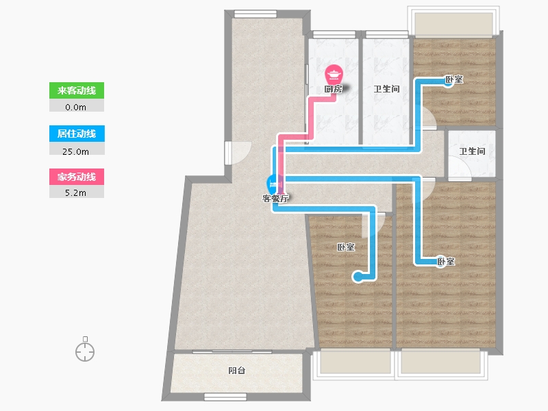 安徽省-马鞍山市-珍珠西园-104.76-户型库-动静线