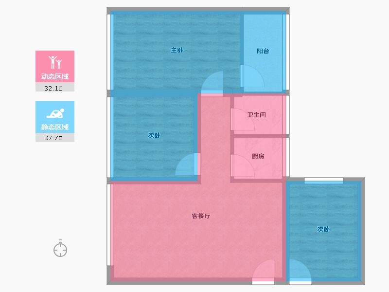 广东省-深圳市-罗湖区翠华花园-61.86-户型库-动静分区