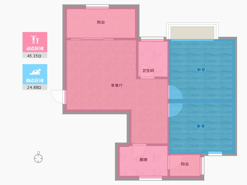 广西壮族自治区-南宁市-翠湖名都-63.67-户型库-动静分区