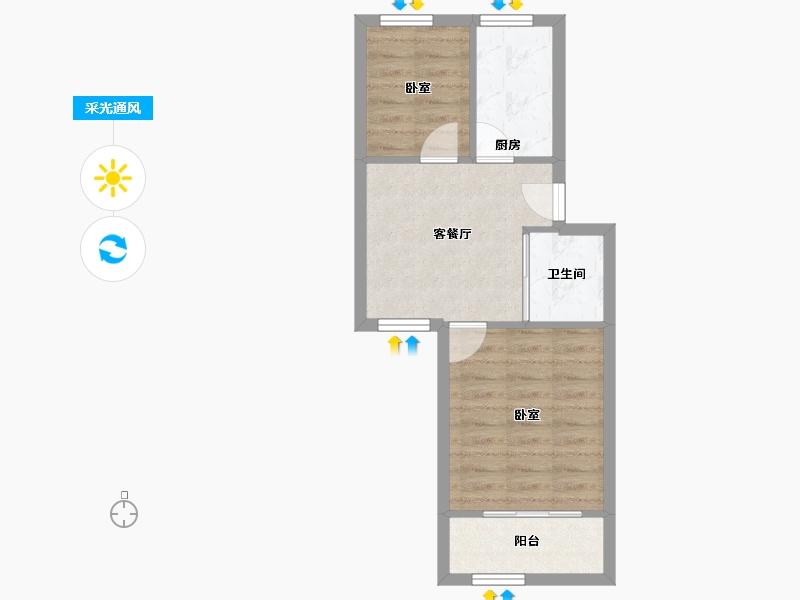 浙江省-宁波市-后河小区-42.49-户型库-采光通风