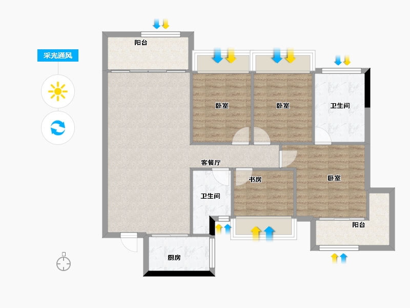 广西壮族自治区-南宁市-光明城市-97.77-户型库-采光通风