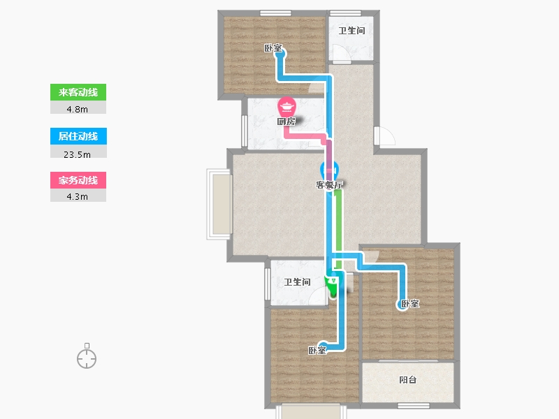 浙江省-宁波市-白金湾-111.77-户型库-动静线