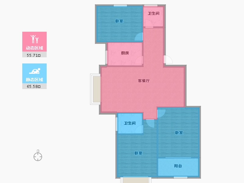 浙江省-宁波市-白金湾-111.77-户型库-动静分区