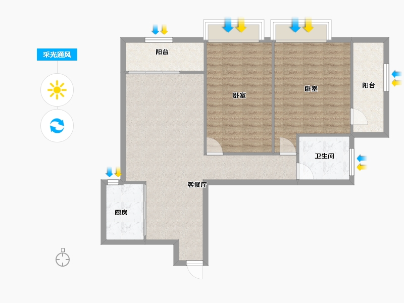 广西壮族自治区-南宁市-翠湖名都-90.58-户型库-采光通风