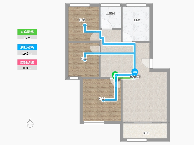 浙江省-宁波市-梅江北苑-64.67-户型库-动静线