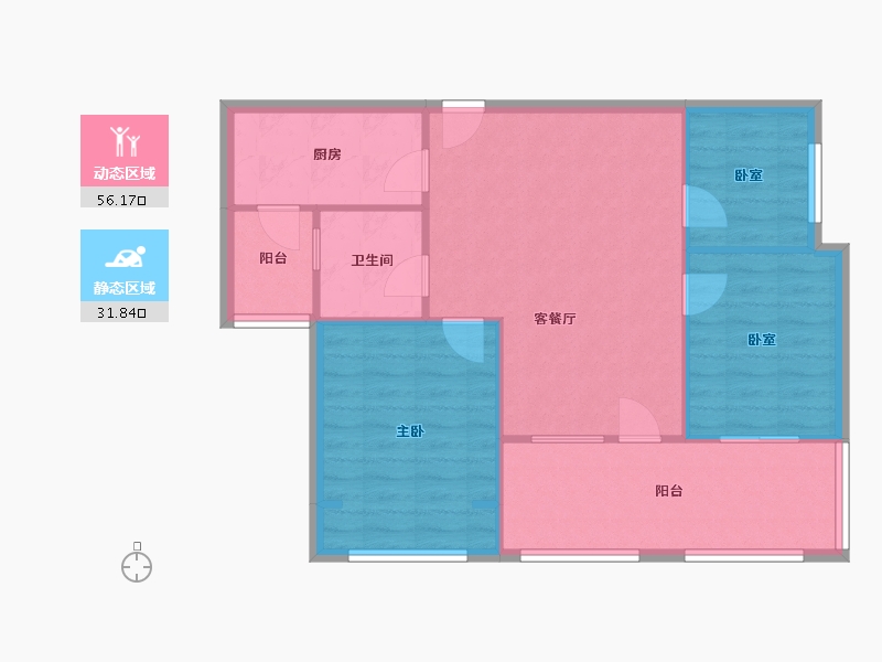 浙江省-绍兴市-永成天卸湾-80.49-户型库-动静分区