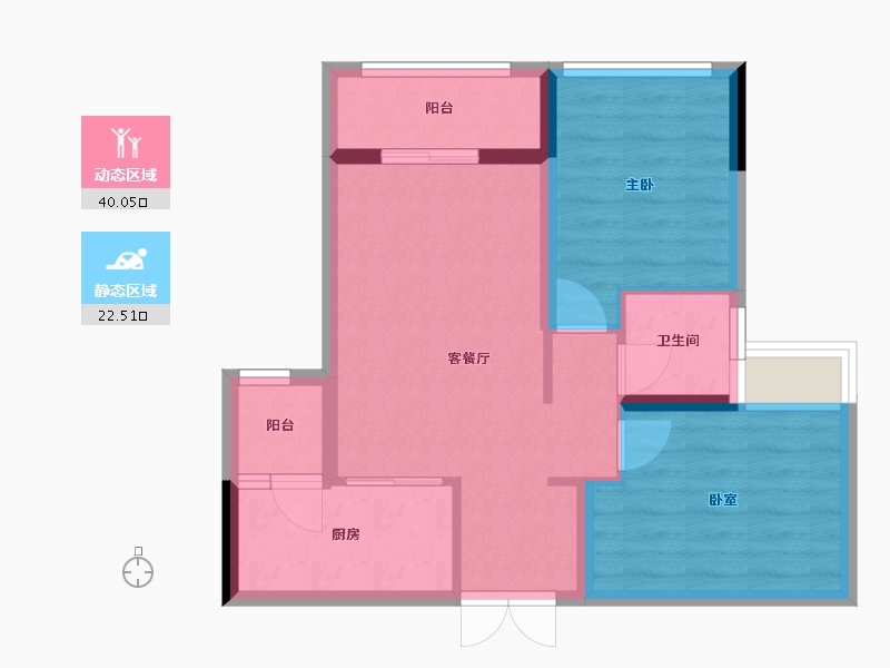 重庆-重庆市-御璟悦来四期-56.80-户型库-动静分区