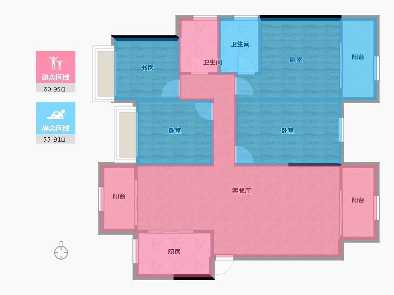 广西壮族自治区-南宁市-光明城市-106.78-户型库-动静分区