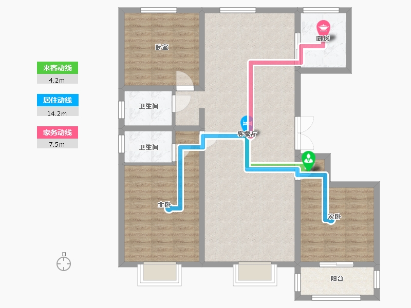 山西省-临汾市-文坛小区-118.12-户型库-动静线