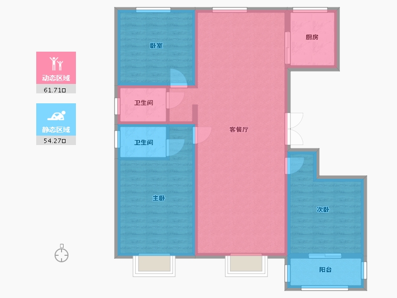 山西省-临汾市-文坛小区-118.12-户型库-动静分区