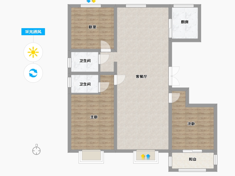 山西省-临汾市-文坛小区-118.12-户型库-采光通风