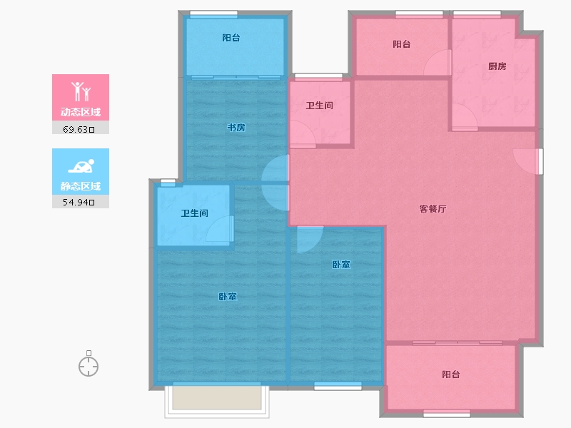 浙江省-宁波市-白金湾-114.86-户型库-动静分区