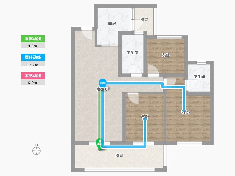 四川省-宜宾市-北辰天骄-66.40-户型库-动静线