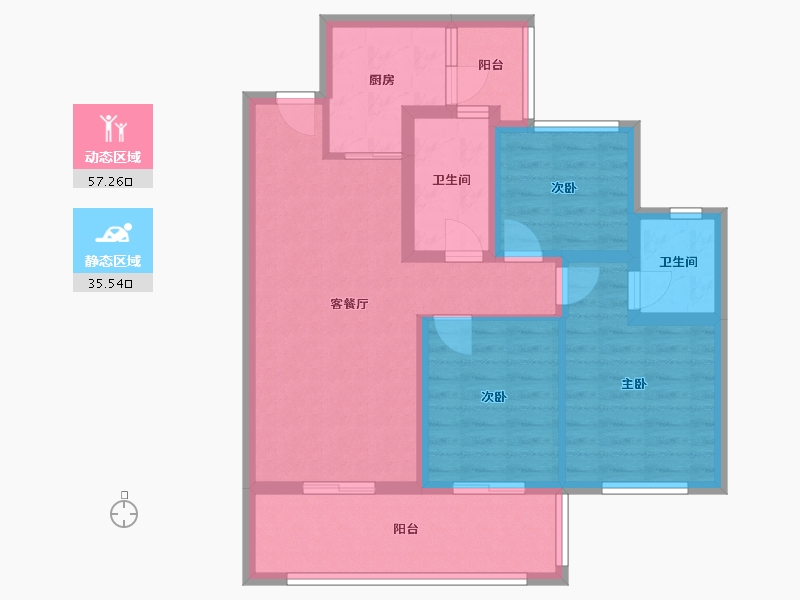 四川省-宜宾市-北辰天骄-66.40-户型库-动静分区