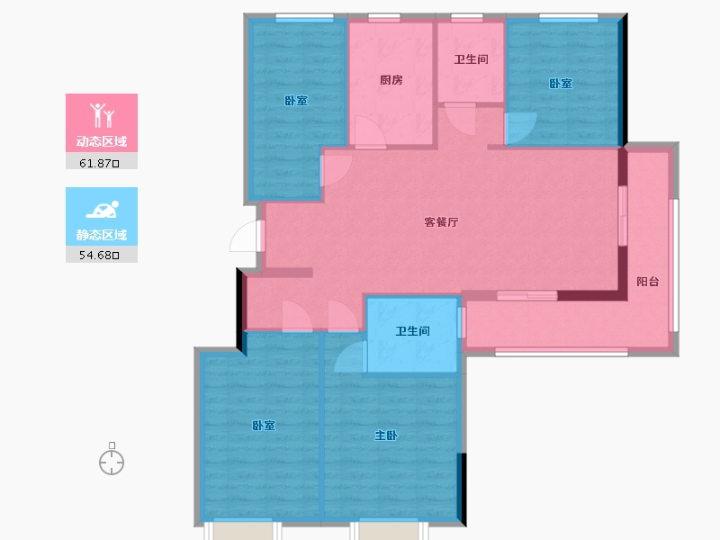 浙江省-宁波市-滨辰府-105.60-户型库-动静分区