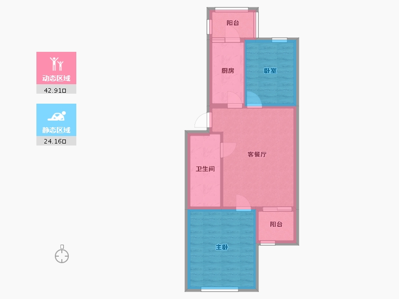 北京-北京市-怡丽南园-68.26-户型库-动静分区