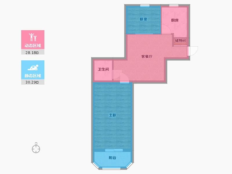 北京-北京市-青年湖北里-50.10-户型库-动静分区