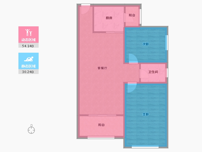 广东省-深圳市-鹏华香域花园-75.80-户型库-动静分区