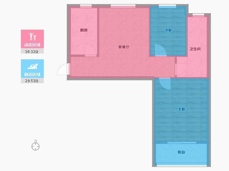 上海-上海市-新松嘉园-63.43-户型库-动静分区