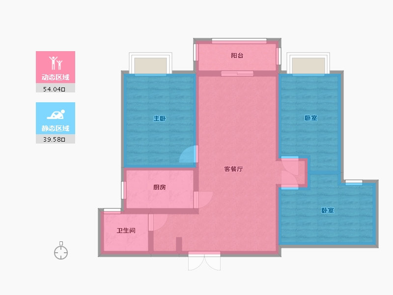 甘肃省-庆阳市-世纪花园B区-95.63-户型库-动静分区